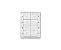 Digidim 135 Dali-2 Trykknapp panel 7kn. 4 scener/av/opp/ned, Hvit 