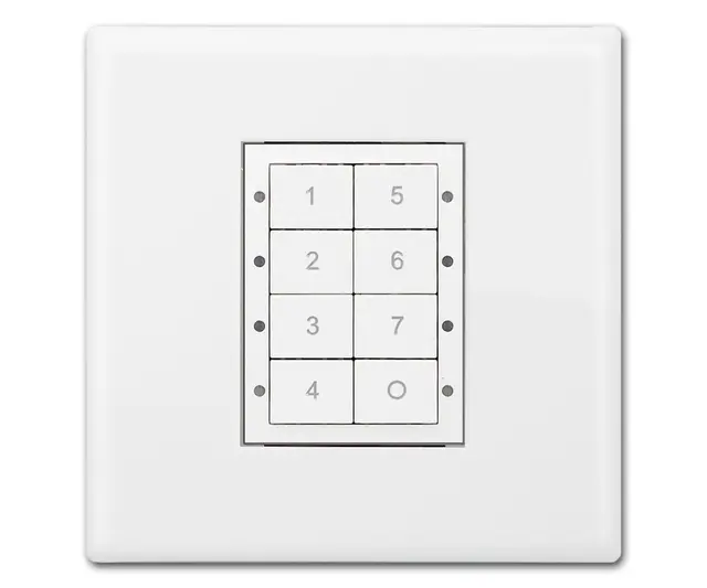 Digidim 136, Trykknapp panel 8 kn. 7 Scener/Av, hvit 