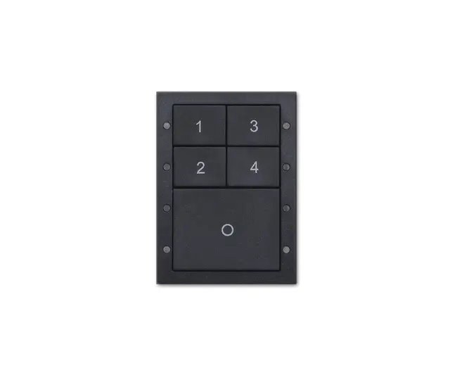 Digidim 134B, Trykknapp panel 5 kn 4 scener + Av, Sort 