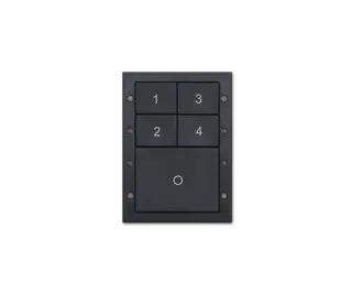 Digidim 134 Dali-2 Trykknapp panel, 5 Kn 4 scener/av, Sort
