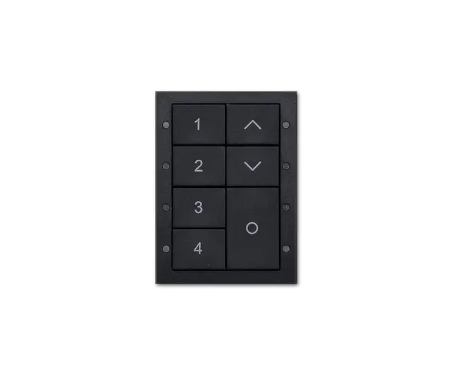 Digidim 135B, Trykknapp panel 7 kn. 4 Scener/Av/Opp/Ned, Sort 
