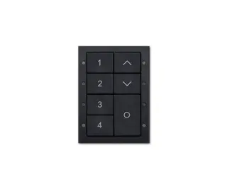 Digidim 135 Dali-2 Trykknapp panel, 7kn. 4 scener/av/opp/ned, Sort