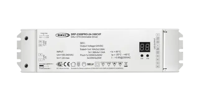 LED Driver 100W 24V RGBW DALI DT8 PRO 4 kanaler 