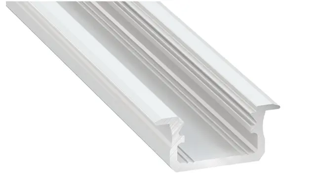 Aluminiums Profil Innfelt 2M Smal Hvit Opal 16X 8,30mm Type B 