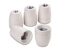 Porselensholder, E27, 13mm nippelfeste