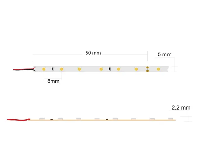 LED striper 9,6w/m IP20 5mm bred 