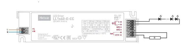 LED Driver Helvar LL1x40w-E-CC 