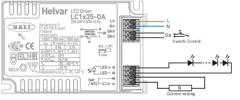 LED Driver LC1x35-DA  Dali  700-1050mA 