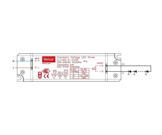 LED Driver 30W 24V (LL1x30-E-CV24) LED Driver 24V 30W (LL1x30-E-CV24) 