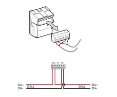 Digidim 124, Trykknapp panel 5 kn. 4sc/Av, Hvit