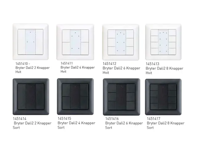 Panel Dali-2 Sort/Hvit, flere knapper 