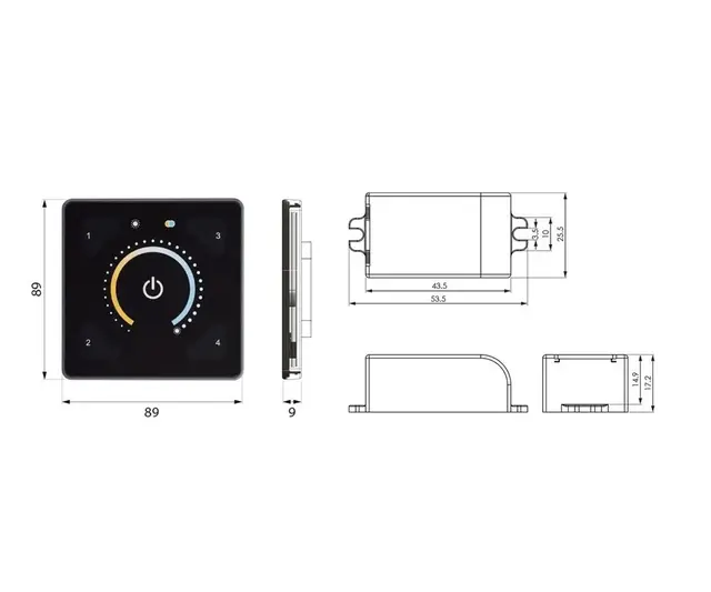 Illustris Power kit Dim-to-warm sort eller hvit plast 