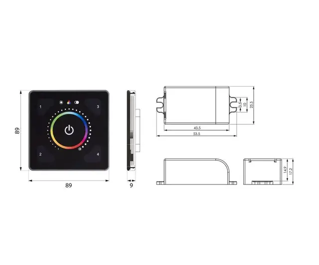 Illustris Power kit full farge kontroll sort eller hvit plast 