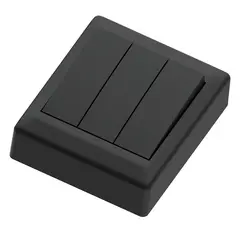 Bryter p&#229;vegg 16A/1+1+1 sort IP20 1+1+1 pol