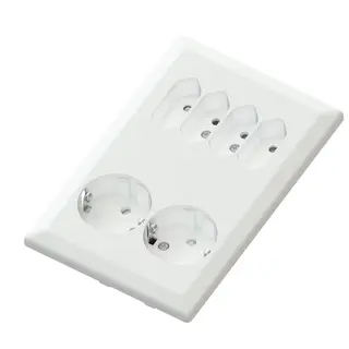 6-vei stikk 2+4 1,5 innfelt hvit 16/j