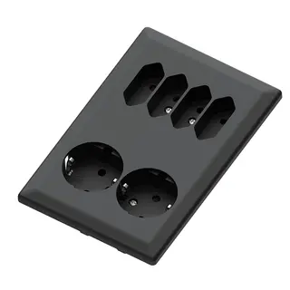 6-vei stikk 2+4 1,5 innfelt sort 16/j