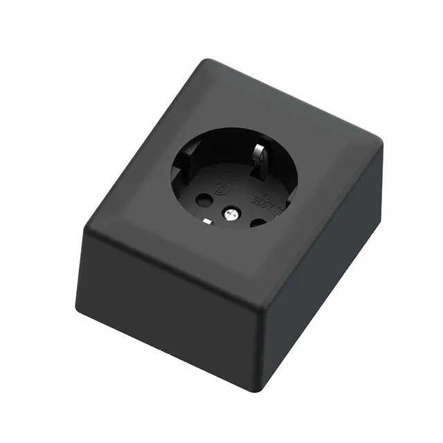 Enkel stikk. påvegg 16A+/j sort 