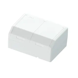 Dobbel stikk p&#229;vegg IP44 16A/j polarhvit