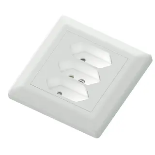 3-veis Euro stikk 2,5A innfelt hvit