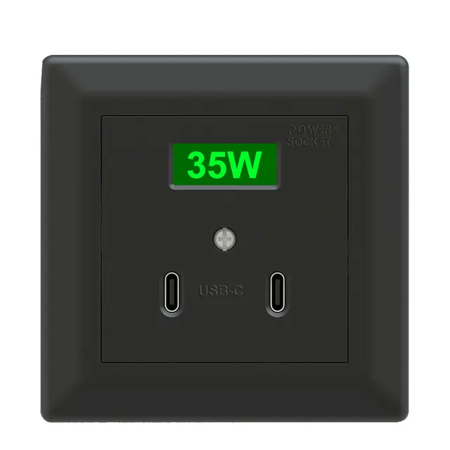 USB-C 35W. 2xUSB-C sort Innf. 